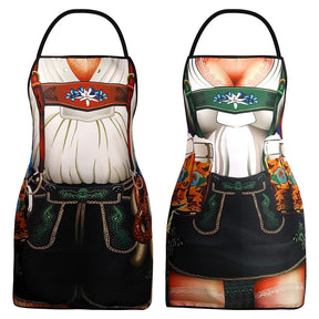 Tabliers Traditionnels Oktoberfest pour Couples - Designs Amusants de Dirndl et Lederhosen