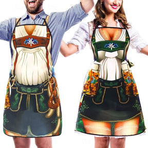 Tabliers Traditionnels Oktoberfest pour Couples - Designs Amusants de Dirndl et Lederhosen