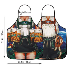 Tabliers Traditionnels Oktoberfest pour Couples - Designs Amusants de Dirndl et Lederhosen