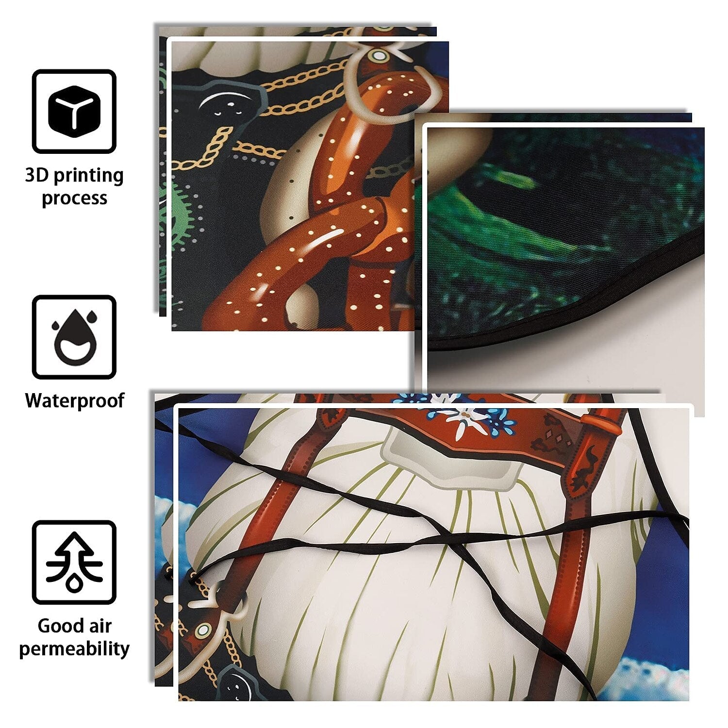 Tabliers Traditionnels Oktoberfest pour Couples - Designs Amusants de Dirndl et Lederhosen