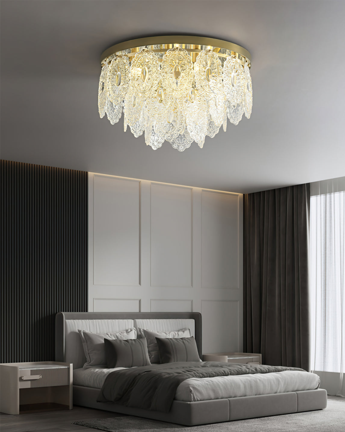 Éclairage de Chambre Luxueux en Cuivre - Design Élégant et Matériaux Durables