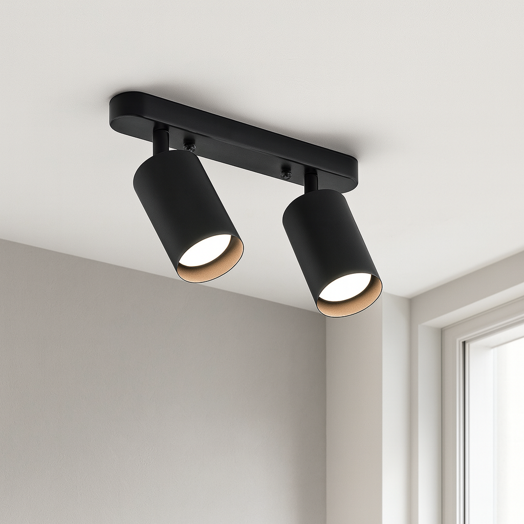 Lampe de Plafond Rotative à 2 Têtes - Éclairage Ciblé et Élégance Moderne