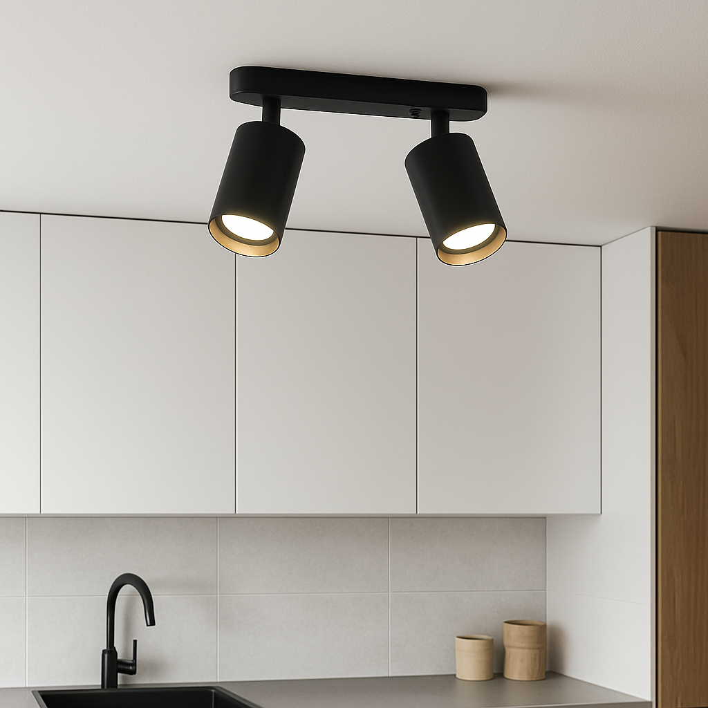 Lampe de Plafond Rotative à 2 Têtes - Éclairage Ciblé et Élégance Moderne