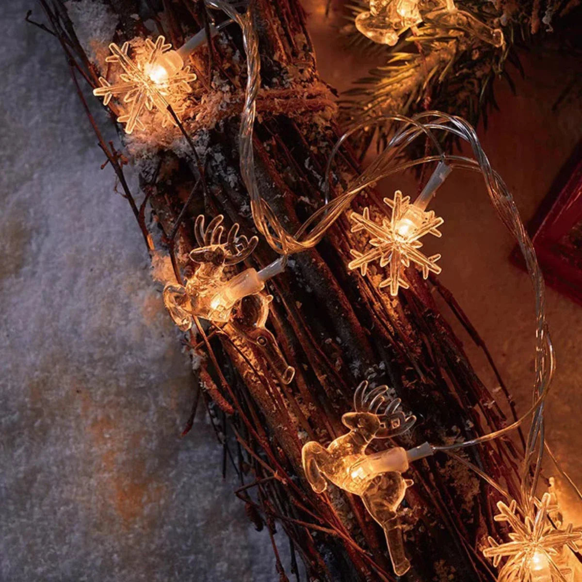 Guirlande LED Étoilée pour Noël - Lumières Chaleureuses et Festives