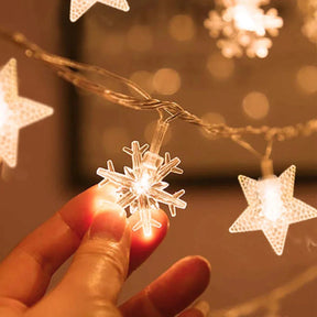 Guirlande LED Étoilée pour Noël - Lumières Chaleureuses et Festives