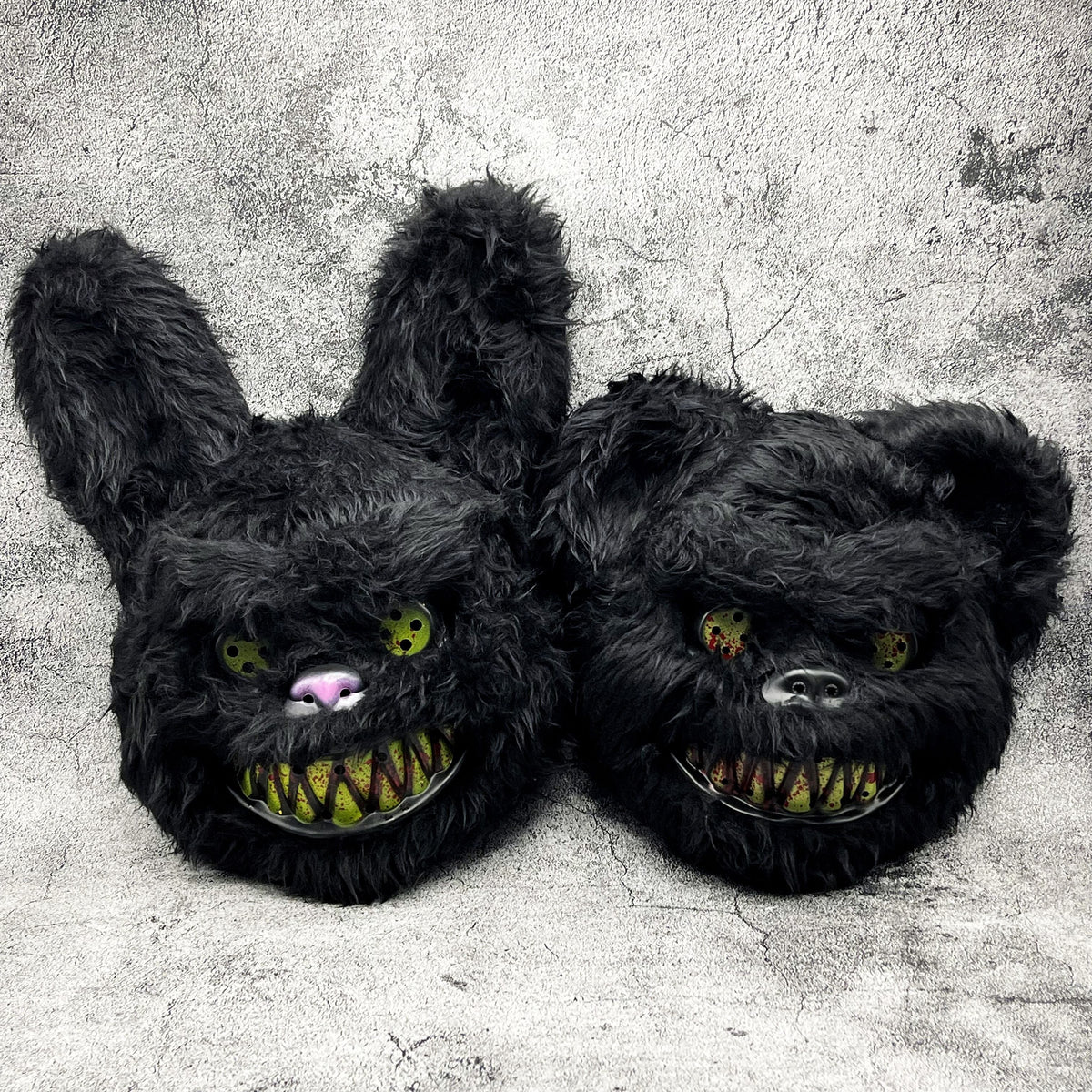 Masque Halloween Poilu Unisexe - Design Cartoon Effrayant et Confortable