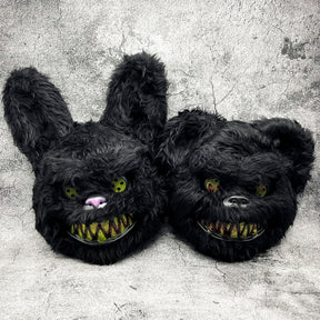 Masque Halloween Poilu Unisexe - Design Cartoon Effrayant et Confortable
