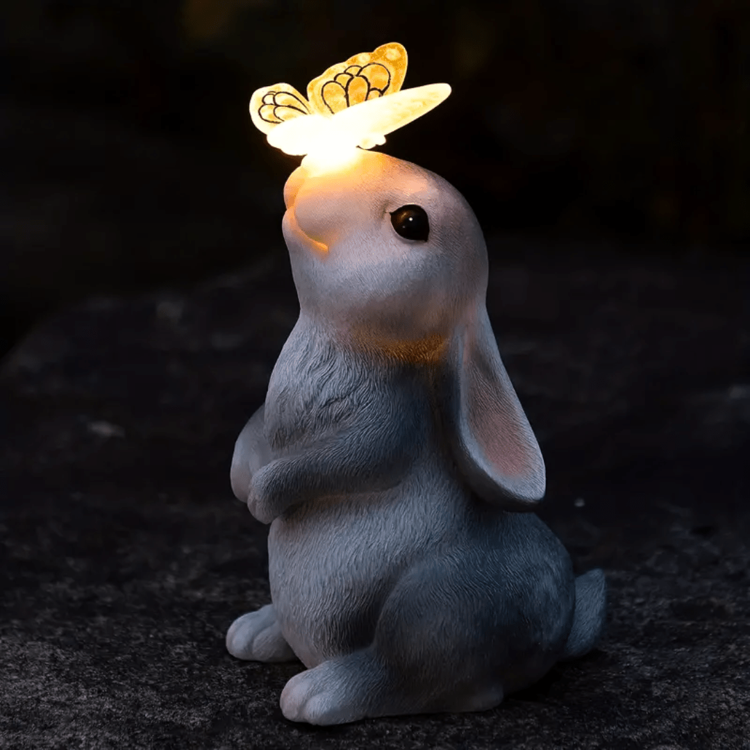 Lampe Solaire de Jardin Lapin - Éclairage Résistant aux Intempéries et Écologique