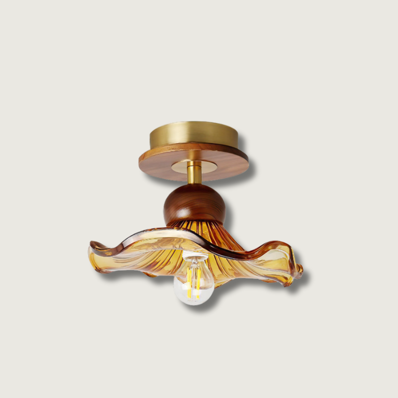 Lampe de Plafond en Bois - Ambiance Sereine et Élégante