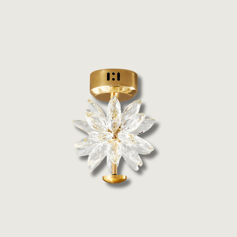 Lampe de Plafond Florale en Cristal - Éclairage Élégant et Ambiance Cosy