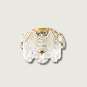 Lampe de Plafond en Verre Sculpté - Pétales Élégants et Ambiance Chaleureuse