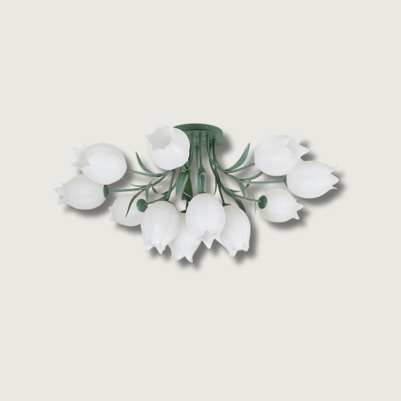Lampe de Plafond Élégante en Métal - Design Floral et Lumière Douce