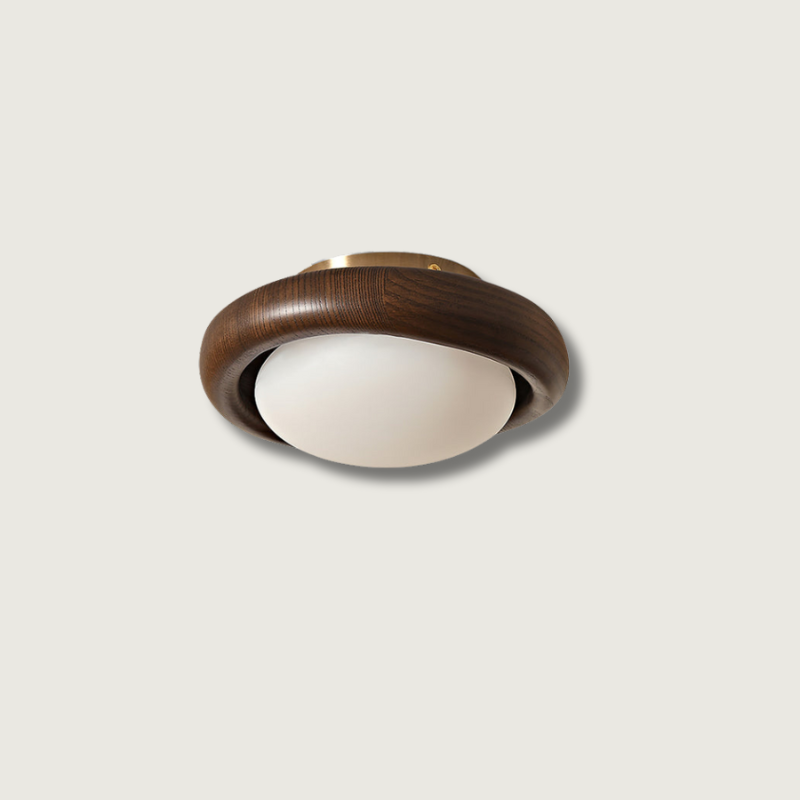 Plafonnier Épuré en Bois - Éclairage Ambiant Doux et Élégant