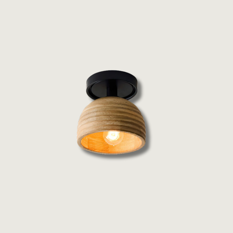 Plafonnier en Bois Naturel - Lumière Ambiante et Atmosphère Cosy