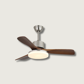 Ventilateur de Plafond en Bois - Élégance Naturelle et Éclairage Doux