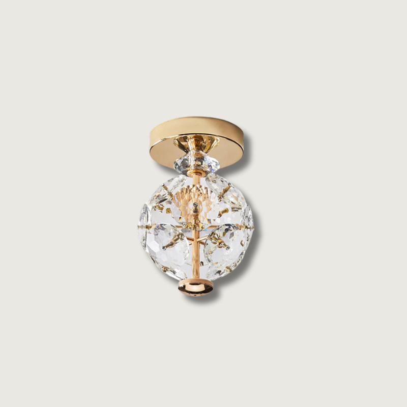 Lampe de Plafond en Cristal Poli - Éclairage Élégant et Ambiance Romantique