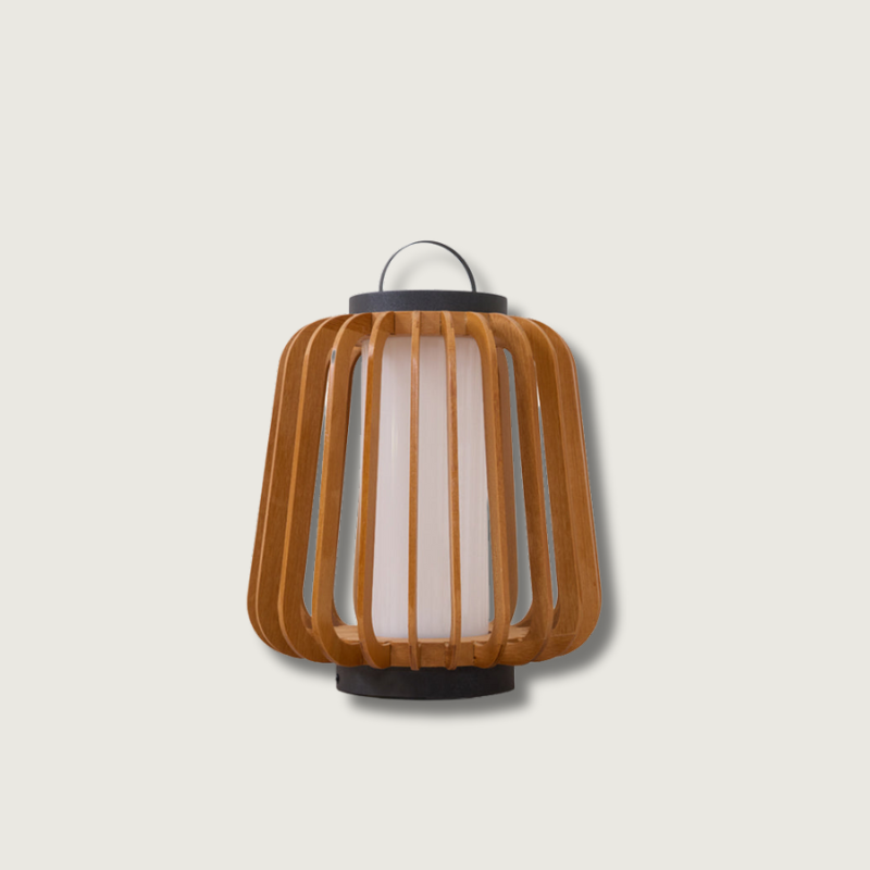 Lampe d'Éclairage Extérieur en Bois - Design Résistant aux Intempéries et Rechargeable