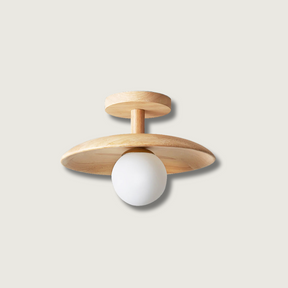 Lampe de Plafond en Bois Naturel - Éclairage Doux et Atmosphérique