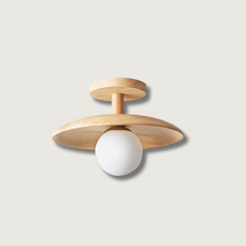 Lampe de Plafond en Bois Naturel - Éclairage Doux et Atmosphérique