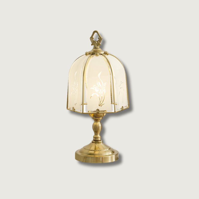 Lampe en Verre avec Motif Orchidée - Élégance et Lumière Chaude pour Intérieur