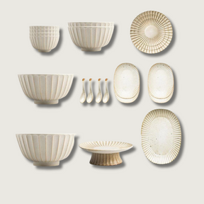 Ensemble de Dîner en Grès - 21 Pièces Élégantes et Durables