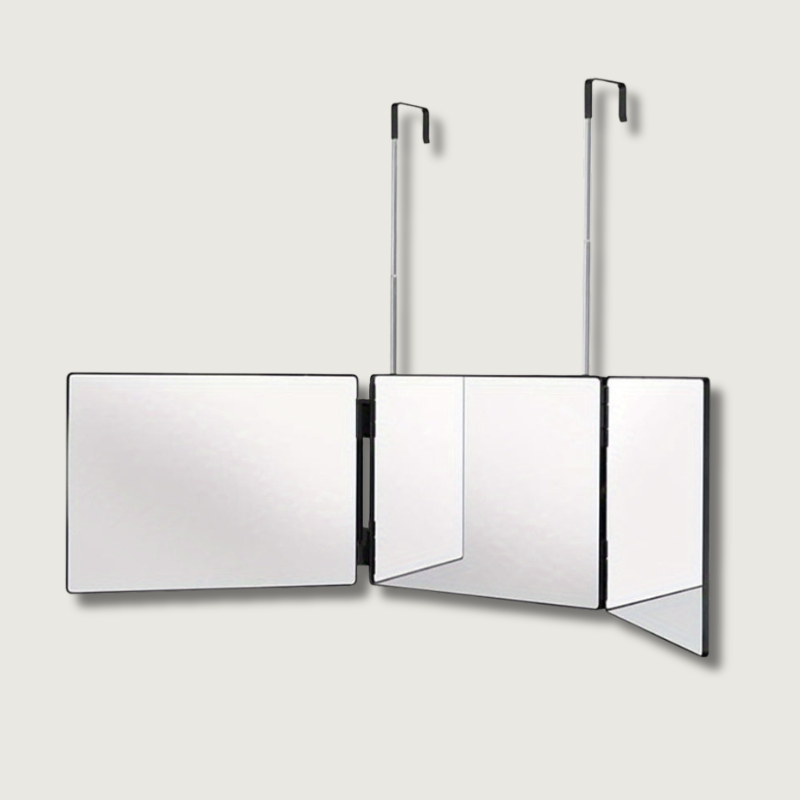 Miroir Rotatif à 3 Faces - Visibilité Complète pour Coiffage Parfait