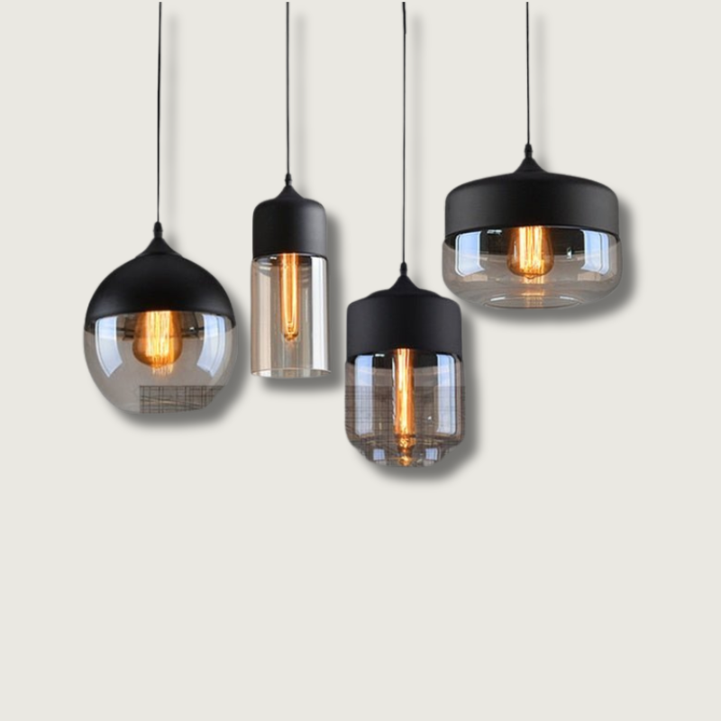 Éclairage Loft Chic Moderne - Lampe en Fer et Verre de Qualité