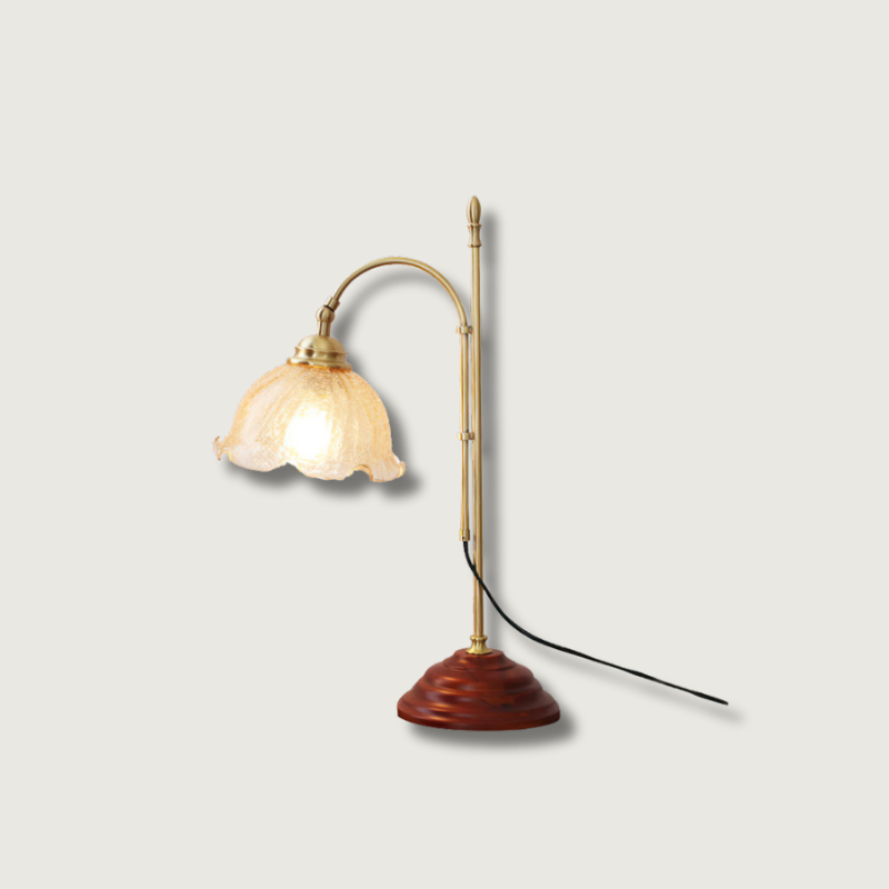 Lampe de Table Vintage en Verre Texturé - Douce Lueur et Charme Intemporel