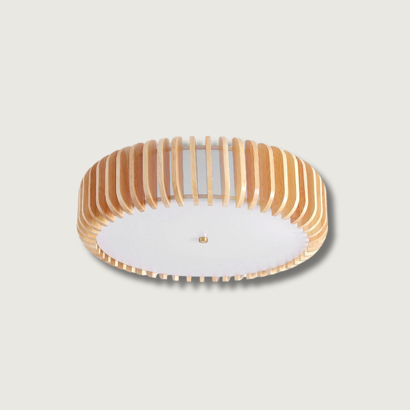 Lampe de Plafond en Bois - Élégance Naturelle et Lumière Chaude