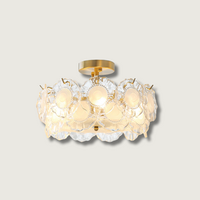 Plafonnier en Verre Chic - Éclairage Cosy avec Motifs Floraux