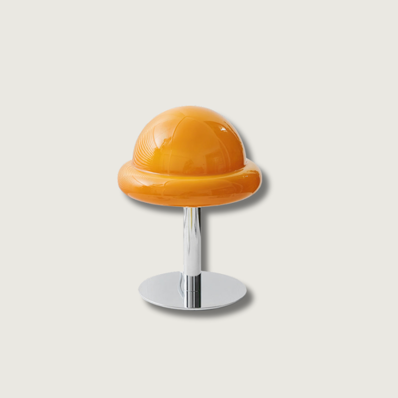 Lampe de Table Cosmique Métallique - Design Futuriste en Verre Champignon
