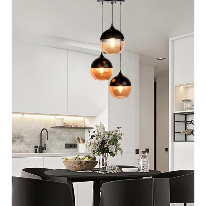 Éclairage Loft Chic Moderne - Lampe en Fer et Verre de Qualité