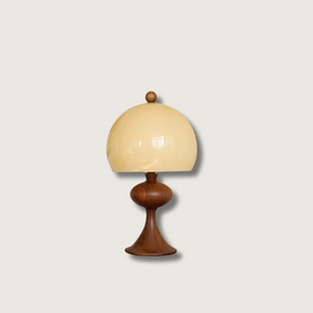 Lampe de Table en Verre et Bois - Éclairage Ambiant au Design Minimaliste