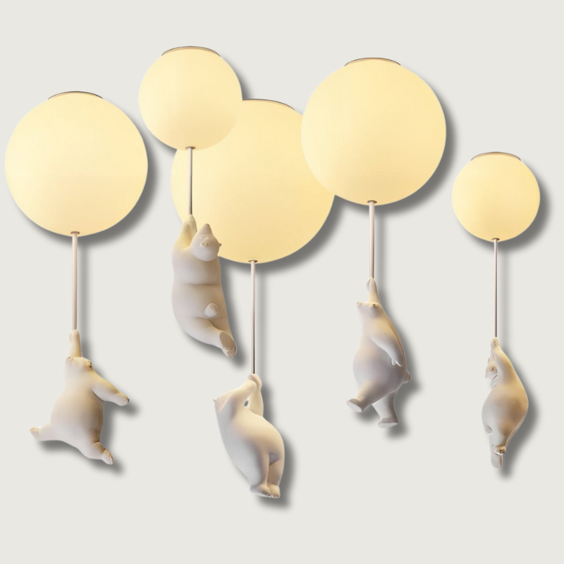 Lampe de Plafond Enfantine en Forme d'Ours - Design Ludique et Amusant pour Chambre