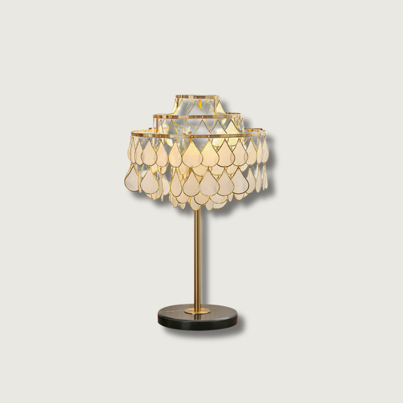 Lampe de Bureau en Coquillage - Éclairage Élégant et Ambiance Chaleureuse
