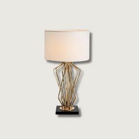 Lampe de Table Élégante en Métal - Design Raffiné avec Abat-jour en Lin