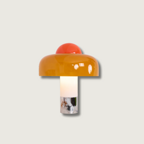 Lampe de Table Design Moderne - Abat-jour en Verre Orange Élégant