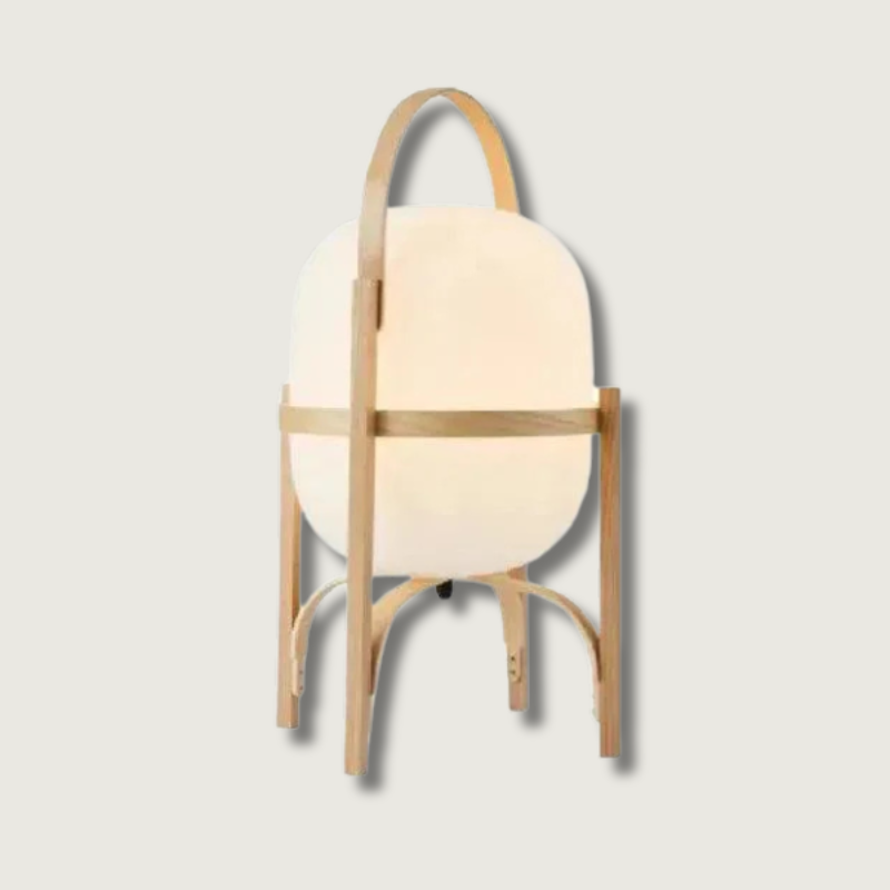 Lampe de Table en Bois avec Abat-jour en Verre - Élégance et Fonctionnalité Polyvalente