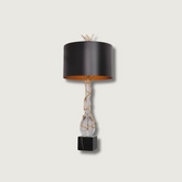 Lampe de Bureau en Marbre Noir - Design Unique et Élégance Naturelle