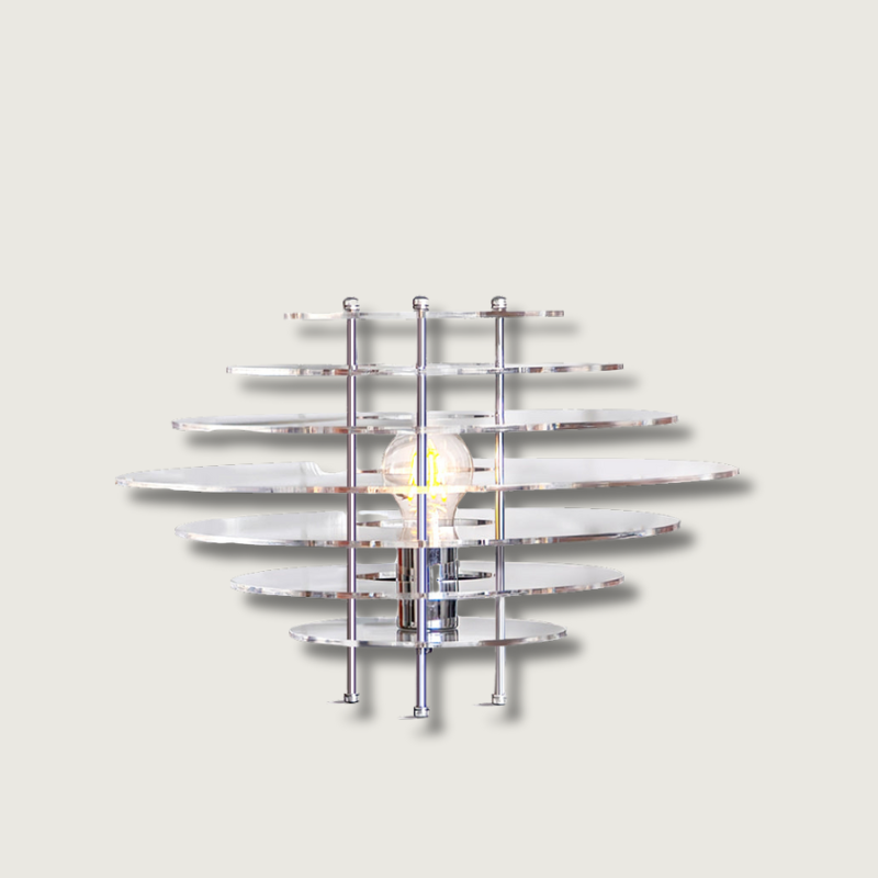 Lampe de Bureau Chrome Moderne - Design Élégant en Métal et Acrylique