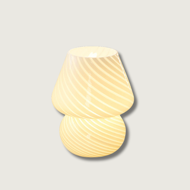 Lampe de Table en Verre Fait Main - Design Vintage et Lueur Douce