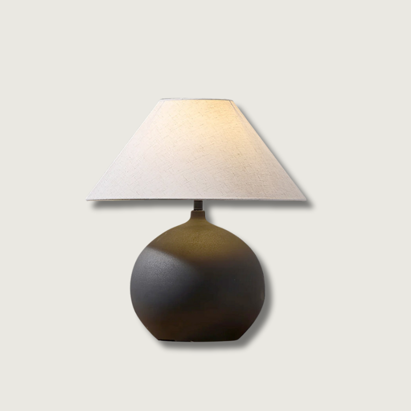 Lampe Rechargeable en Céramique - Design Intemporel avec Abat-jour en Lin