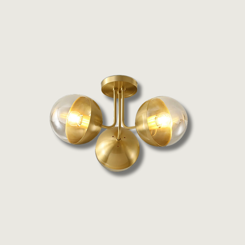 Luminaire de Plafond Luxueux - Design Industriel en Verre et Métal