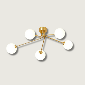 Lampe de Plafond Atmosphérique en Laiton - Design Minimaliste et Éclairage Raffiné
