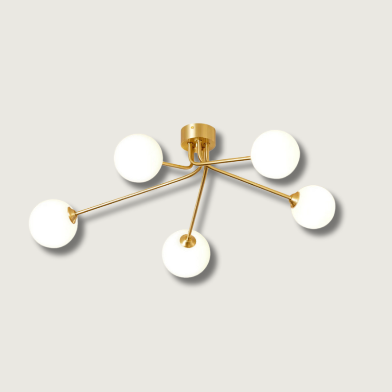 Lampe de Plafond Atmosphérique en Laiton - Design Minimaliste et Éclairage Raffiné