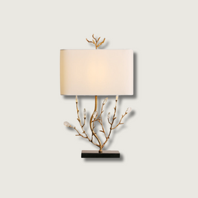 Lampe de Table en Laiton - Design Élégant Inspiré de la Nature