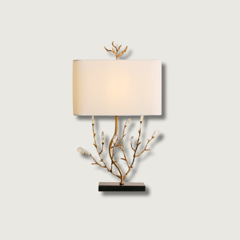 Lampe de Table en Laiton - Design Élégant Inspiré de la Nature