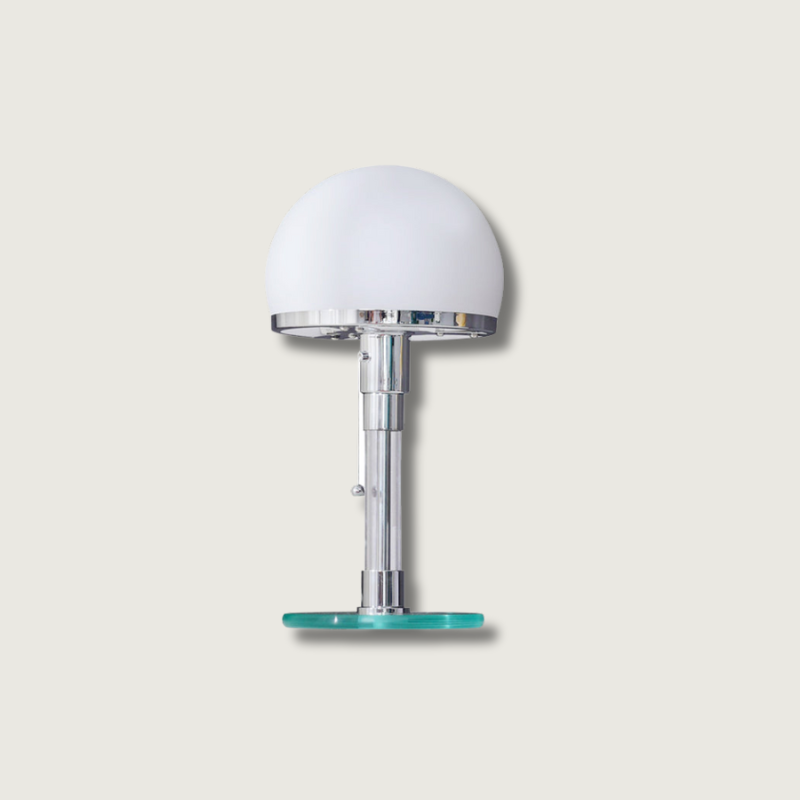 Lampe de Table Chrome Élégante - Design Hémisphérique et Surface Réfléchissante