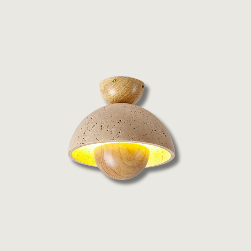 Lampe de Plafond Élégante en Travertin - Design Sophistiqué et Durable