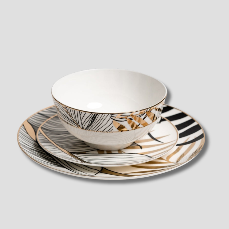 Ensemble de Plats en Céramique Noire - Élégance et Durabilité pour Chaque Occasion